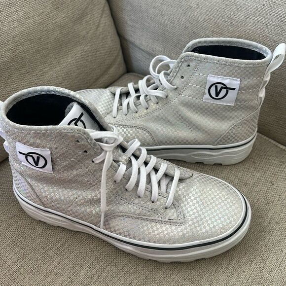 Vans Glory Check Sentry Wafflecup High White Ultra Cush Shoes - Picture 1 of 9